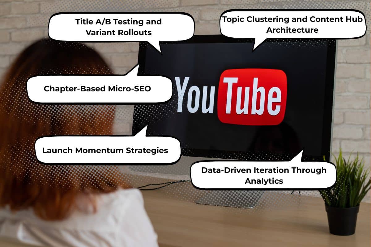Vital video SEO hacks with YouTube strategies like A/B testing, topic clustering, and analytics