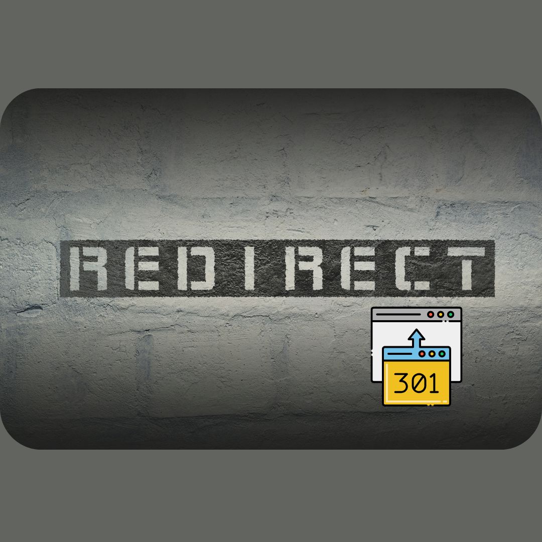 301 redirect concept with redirect text and browser icon