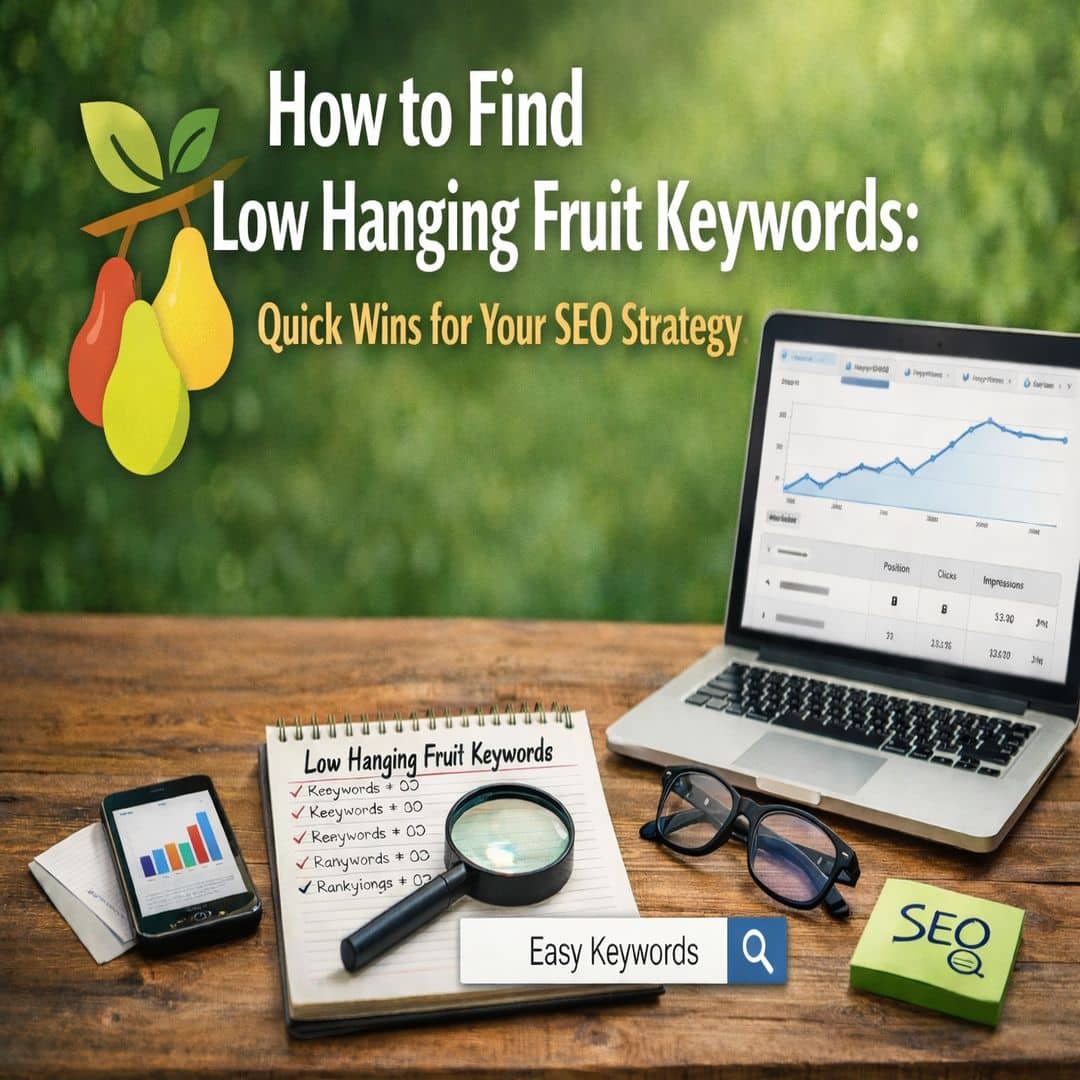 desk with laptop and tools needed for research low hanging fruit